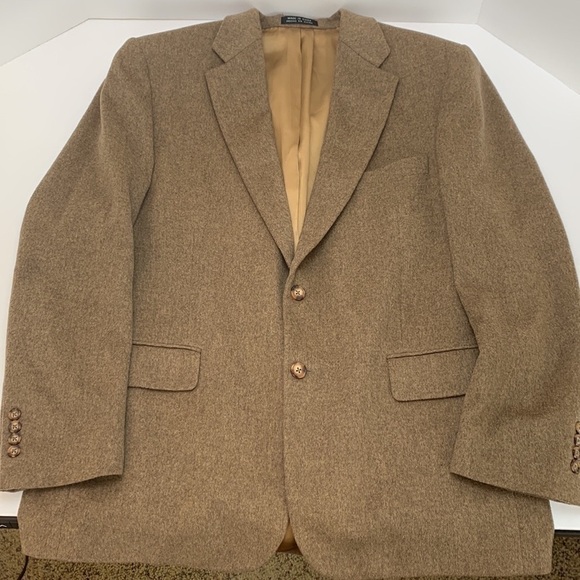 Stafford Executive 100% Camel Hair Sport Coat Blazer Jacket Size 44R - Picture 2 of 16